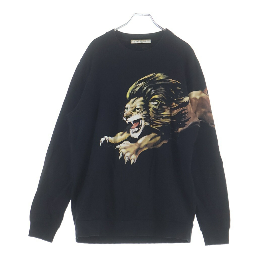 GIVENCHY(ジバンシィ) 大いさ:XS LEO CREW SWEAT レオ刷り上げる スウェットトレーナー 黒いこと BM70EE306C【中古】【座標軸B】【色合い黒いこと】【取りまわしバス発着場BRING亜米利加村店】