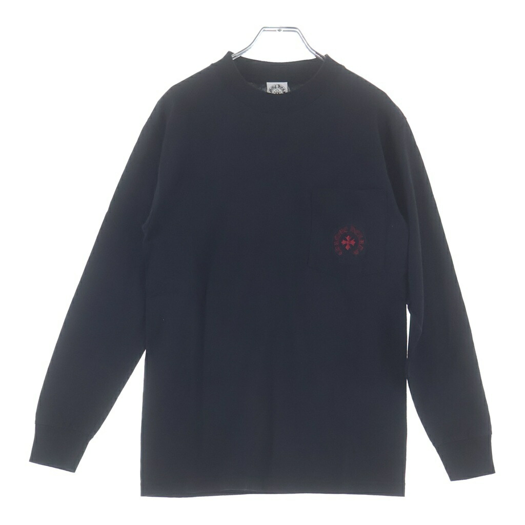CHROME HEARTS(クロムハーツ) 大きさ:S OLD L/S TEE 年寄りの CHつけ加える刺しゅう刷り上げる 長袖ティーシャツカットソー【中古】【度合いB】【色つや黒いこと】【取りまわしバス発着場OneStyle原宿店】
