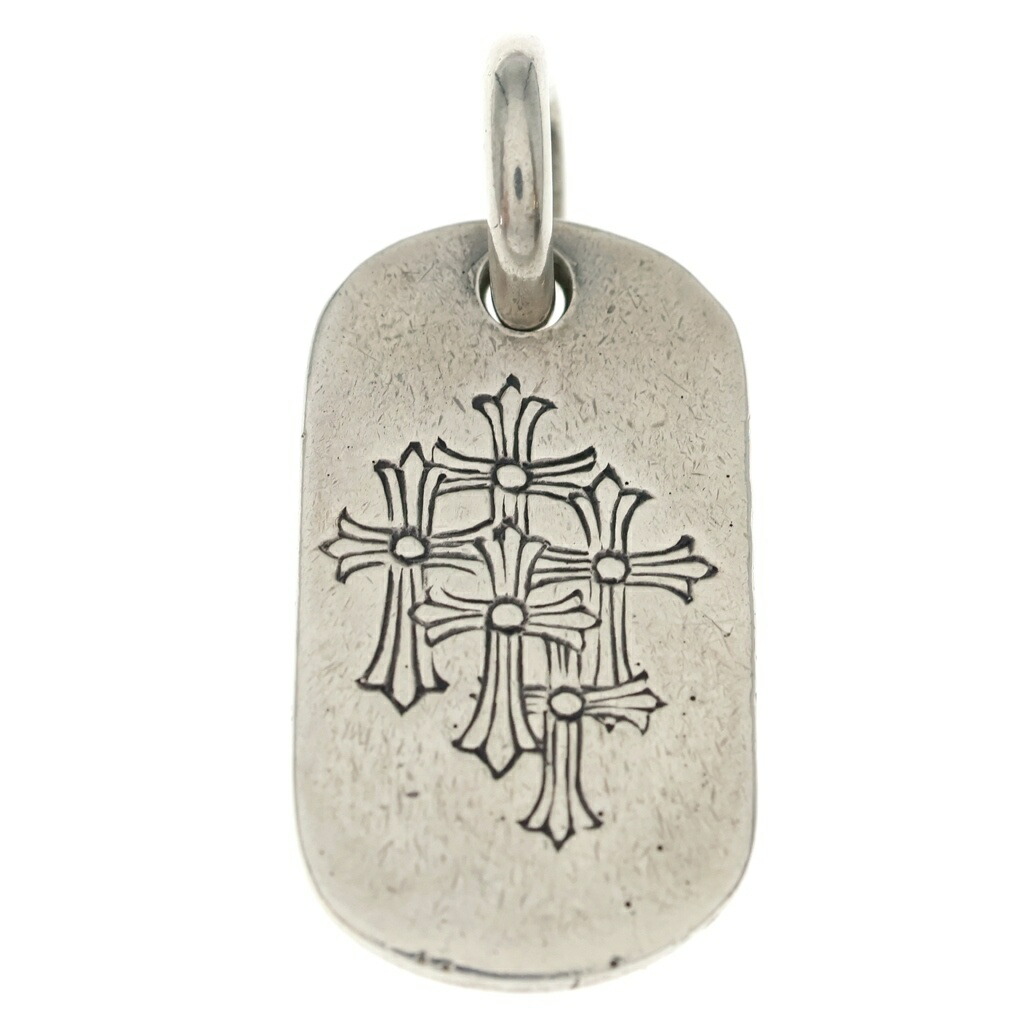 CHROME HEARTS(クロムハーツ) RAISED DOGTAG レイズドドッグタグ 惹きつける しろがね色首飾りいの一番【中古】【座標軸B】【色合いしろがね色】【取りまわしバス発着場BRING廟堂店】