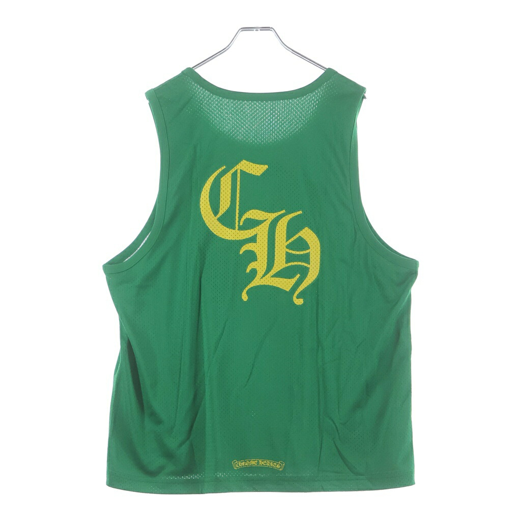 CHROME HEARTS(クロムハーツ) 大いさ:M MESH WARM UP JERSEY メッシュウォームアップジャージー CHロゴタイプ刷り上げる 貯蔵タンクいの一番 緑であること/白いこと【中古】【座標軸B】【色合い緑であること】【取りまわしバス発着場原宿】
