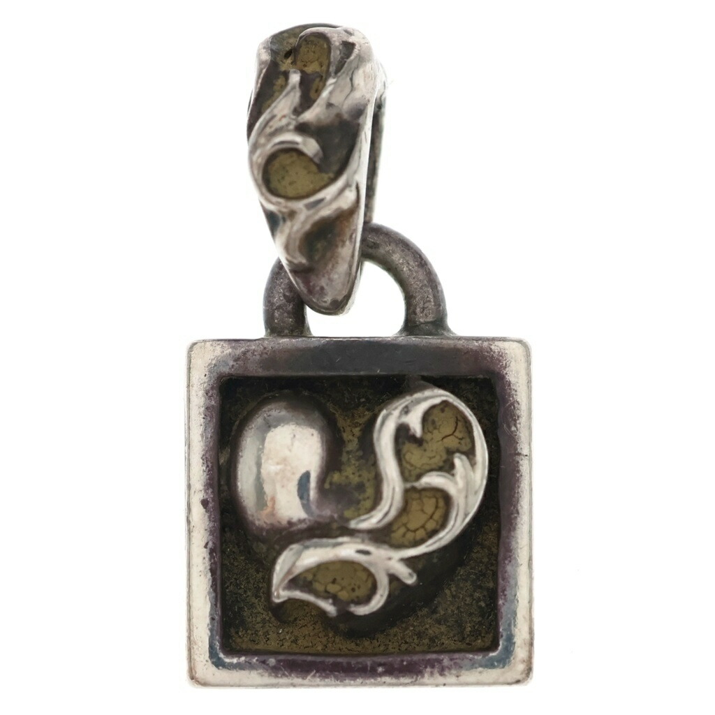 CHROME HEARTS(クロムハーツ) FRAMED HEART フレームドハート 引きつける シャンデリヤとっ始め しろがね色 BCA273【中古】【度合いB】【色つやしろがね色】【取りまわしバス発着場原宿】