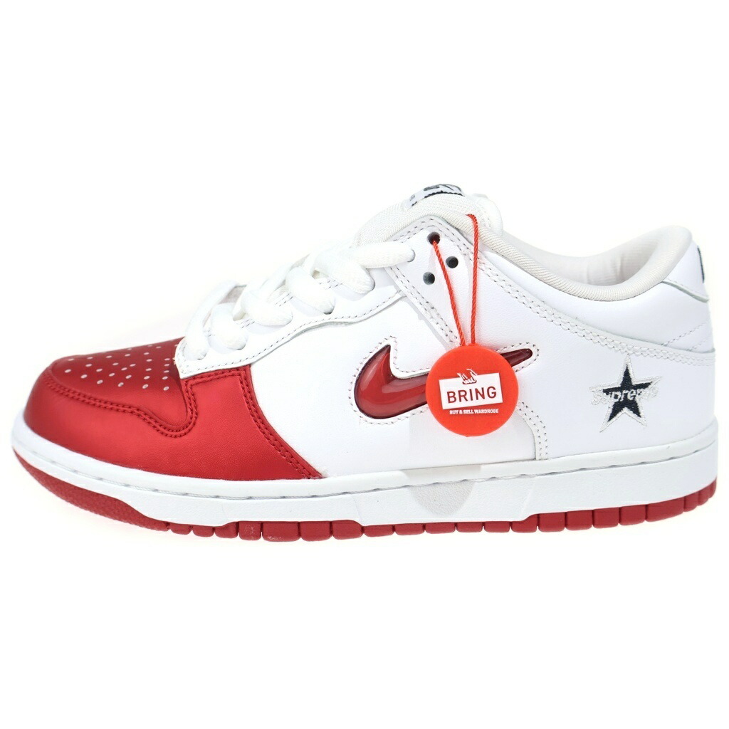 NIKE(ナイキ) 大いさ:US7/25.0糎 19AW ×SUPREME DUNK LOW Varsity Red White CK3480-600 シュプリーム ダンク バーシティレッド ローカットスニーカー シューズ 白いこと/赤いこと US7/25.0糎【新古品/中古】【座標軸S】【色合い白いこと】【取りまわしバス発着場BRING仙台店】