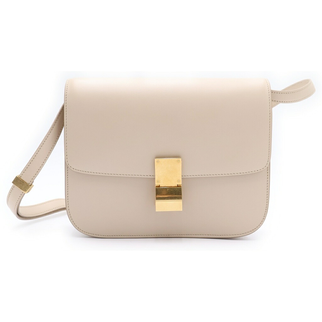 CELINE(セリーヌ) 大きさ:- クラシックティーンボックス ショルダーバック ベージュ なめし革 ゴールド金具【中古】【座標軸A】【色合いベージュ】【取りまわしバス発着場BRING心斎橋店】