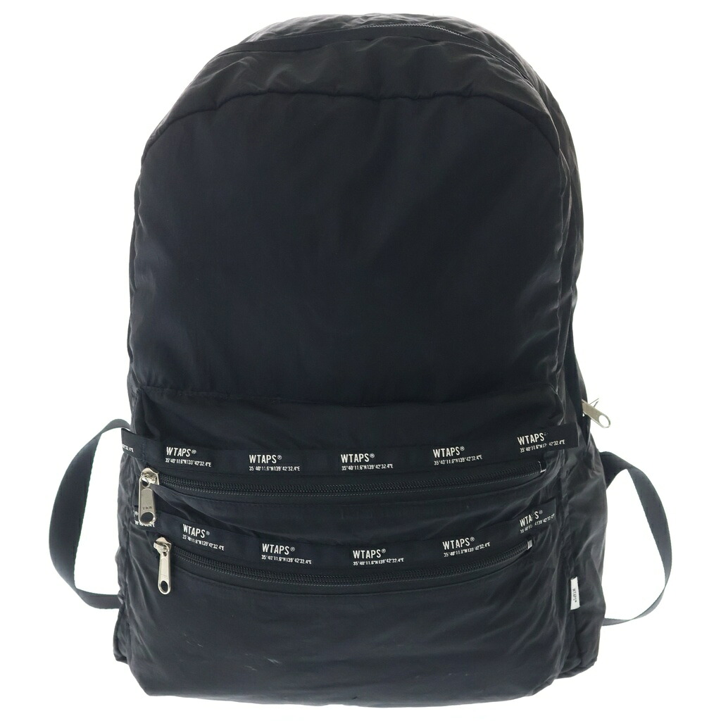 WTAPS(ダブルタップス) 20SS PST/ BAG ロゴタイプ刷り上げる ナイロンバックパック 背嚢 黒いこと 201TQDT-CG01【中古】【座標軸B】【色つや黒いこと】【オンライン押さえる商いもの】