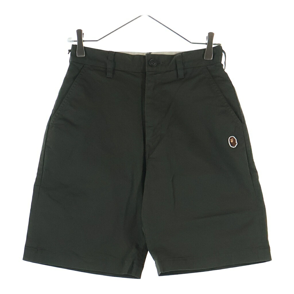 A BATHING APE(アベイシングエイプ) 大いさ:S ONE POINT CHINO SHORTS チノズボン下 さる股引き カーキ 1M30153010【新古品/中古】【座標軸S】【色合いカーキ】【取りまわしバス発着場BRING札幌店】