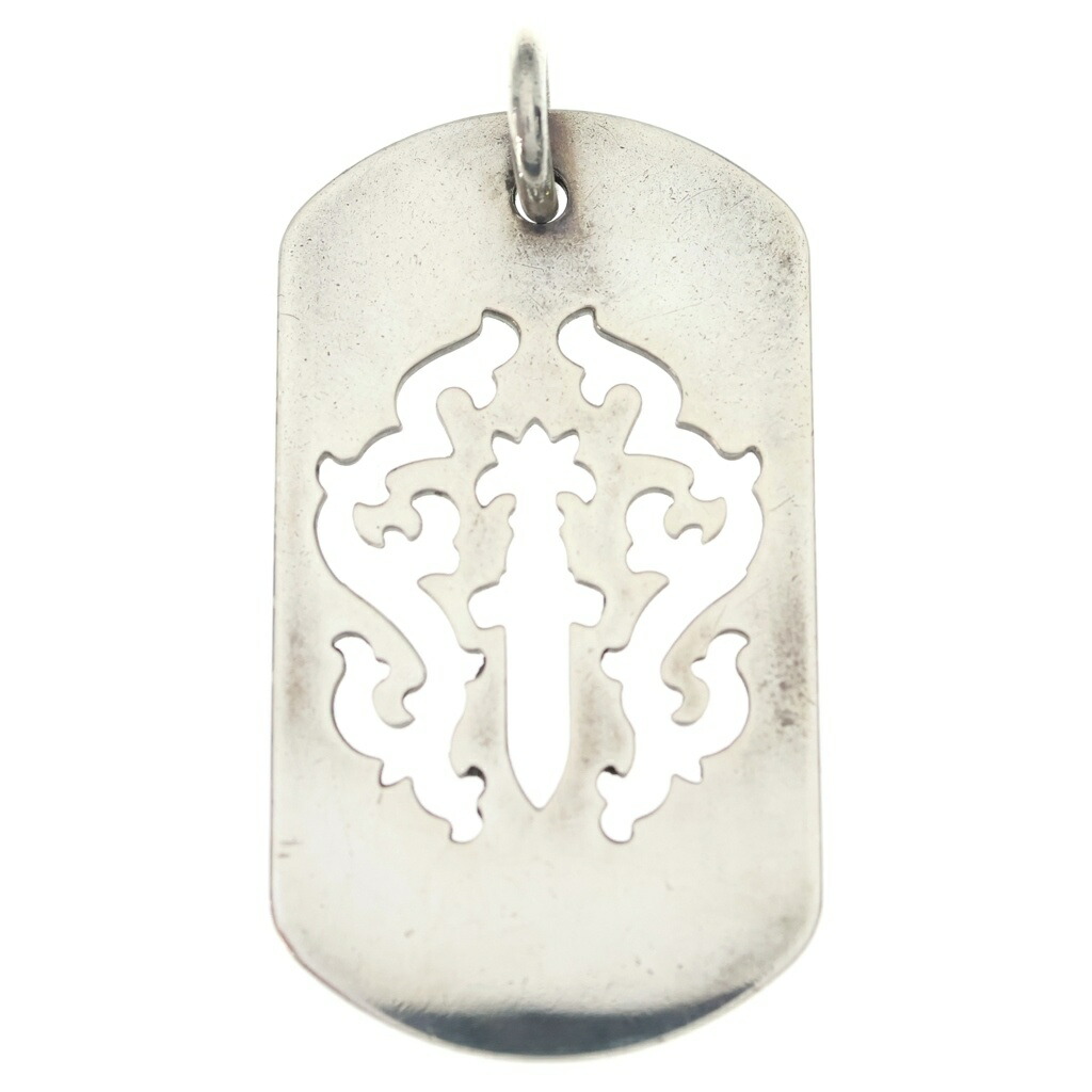 CHROME HEARTS(クロムハーツ) D TAG LRG DAGGER ヴァインダガーカットアウトドッグタグ ラージ シャンデリヤとっ始め しろがね色 BCA240【中古】【度合いB】【色つやしろがね色】【取りまわしバス発着場BRING仙台店】