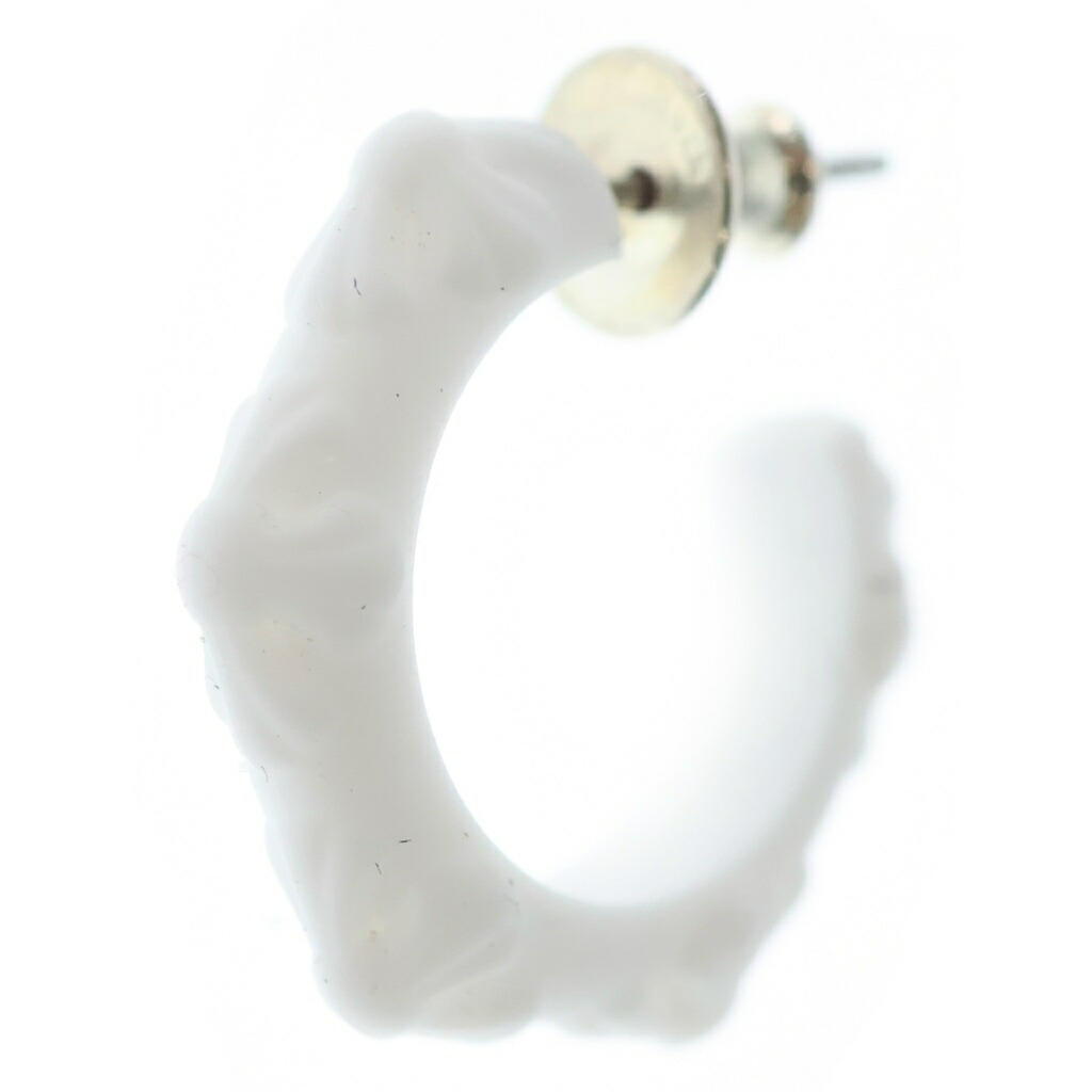 CHROME HEARTS(クロムハーツ) RUBBER HOOP CROSS SML クロスバンドフープ ケイ素樹脂ピアス 白いこと【中古】【度合いA】【色つや白いこと】【取りまわしバス発着場BRING福岡天神店】