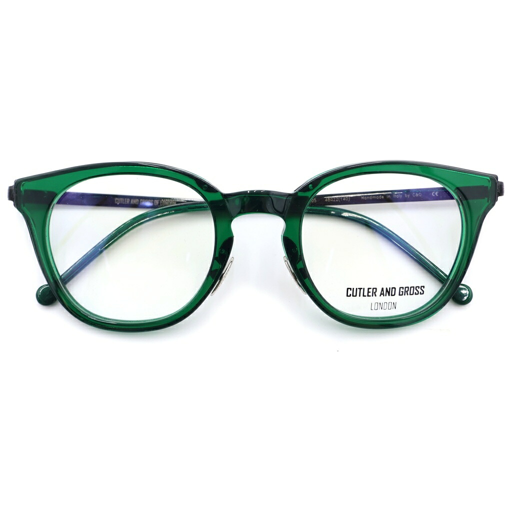 CUTLER AND GROSS(カトラーアンドグロス) 大いさ:48□22ー140 1275 ウェリントン枠組み せつ然たる 黒眼鏡 眼鏡 緑であること【新古品/中古】【座標軸S】【色合い緑であること】【オンライン制限事項商いもの】