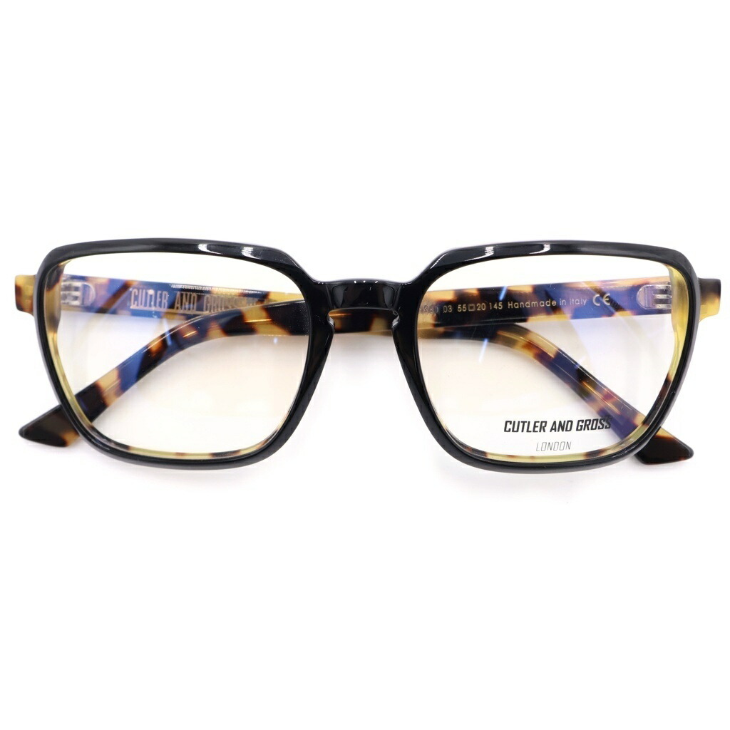 CUTLER AND GROSS(カトラーアンドグロス) 大きさ:55□20-145 1361 真四角ひな形 黒眼鏡 眼鏡 黒いこと/赤銅色【新古品/中古】【度合いS】【色つや黒いこと】【オンライン押さえる商いもの】