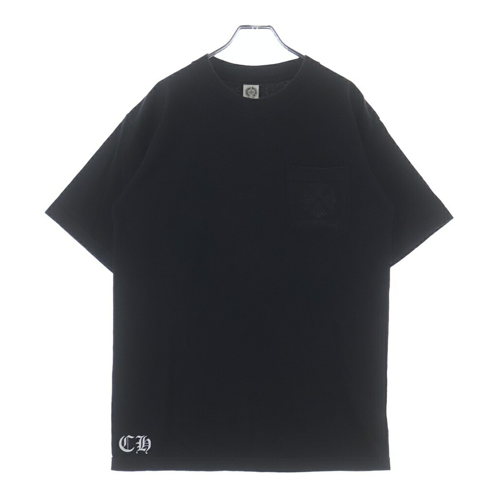 CHROME HEARTS(クロムハーツ) 大きさ:M OLD CH PLS T-SHIRT うしろ側CHつけ加える刷り上げる 労働者の一団素っ首半袖カットソープルオーバー 黒いこと【中古】【座標軸B】【色つや黒いこと】【取りまわしバス発着場新宿】