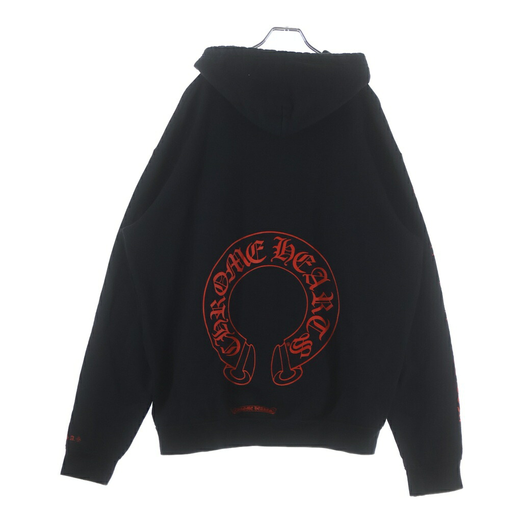 CHROME HEARTS(クロムハーツ) 大きさ:XL HORSESHOE PULLOVER HOODIE 馬沓 オンライン押さえる プルオーバーフーディー パーカー 黒いこと/赤いこと【中古】【度合いB】【色つや黒いこと】【取りまわしバス発着場BRING有楽町マルイ店】