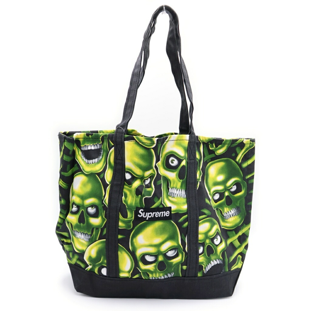 SUPREME(シュプリーム) 18SS Skull Pile Denim Tote スカル パイル ジーンズ トートバッグ 総柄 黒いこと【新古品/中古】【座標軸S】【色合い黒いこと】【取りまわしバス発着場新宿】
