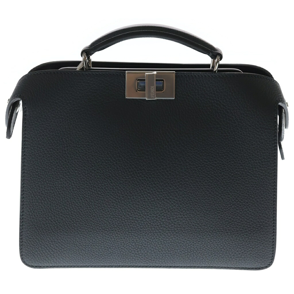 FENDI(フェンディ) ピーカブー ISEEU スモール 2WAYハンドバック ショルダーバッグ うす暗い薄墨色 なめし革 7VA530 しろがね色金具【新古品/中古】【座標軸S】【色合い薄墨色】【取りまわしバス発着場渋谷】