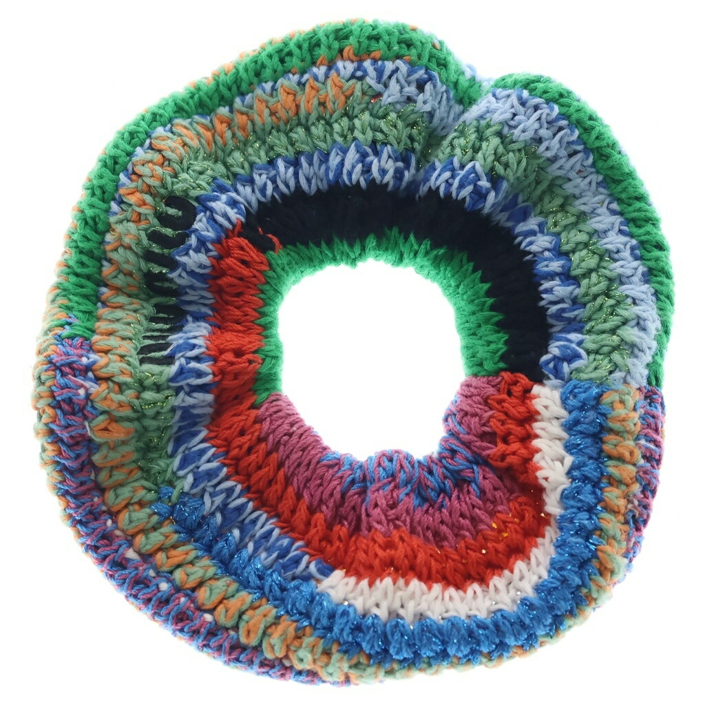 miumiu(ミュウミュウ) Multicolor Crochet Scrunchie マルチ色合い クロシェシュシュ マルチ【新古品/中古】【座標軸S】【色合いマルチ色合い】【取りまわしバス発着場新宿】