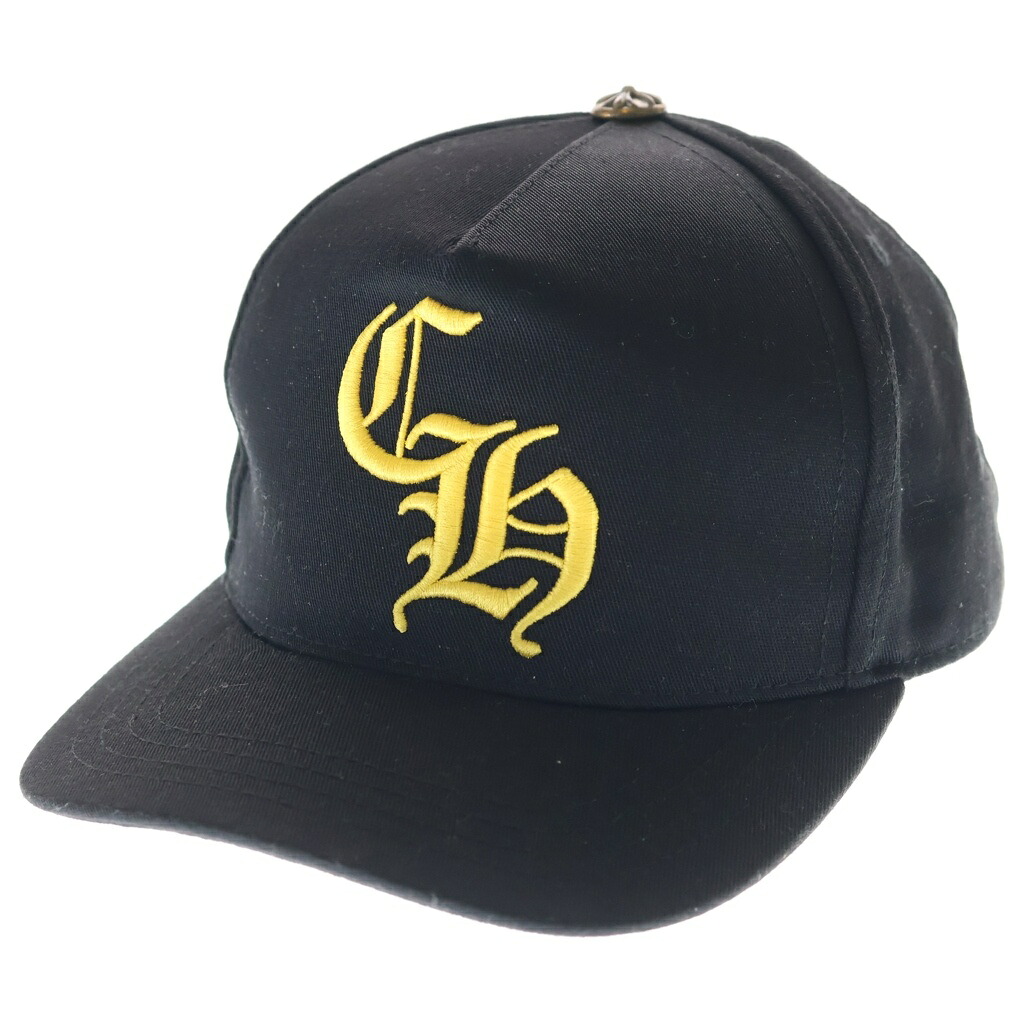 CHROME HEARTS(クロムハーツ) 大きさ:os CH HAT CH刺しゅう野球旗がしら 黒いこと/黄色【中古】【度合いB】【色つや黒いこと】【取りまわしバス発着場BRING亜米利加村店】