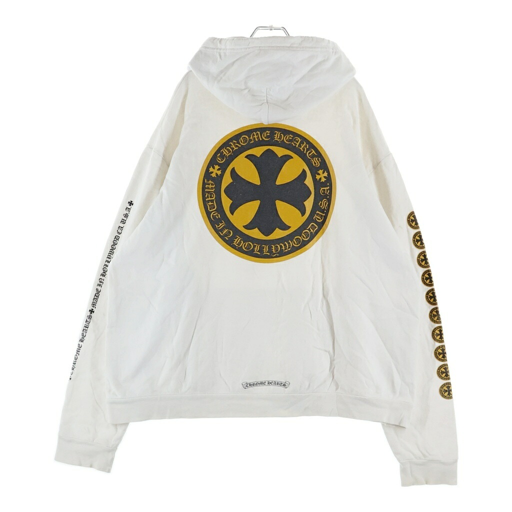 CHROME HEARTS(クロムハーツ) 大きさ:L SWTSHRT 固定ディスク PLVR CHつけ加える刷り上げる プルオーバースウェットパーカー フーディー 白いこと【中古】【度合いB】【色つや白いこと】【取りまわしバス発着場OneStyle新宿店】