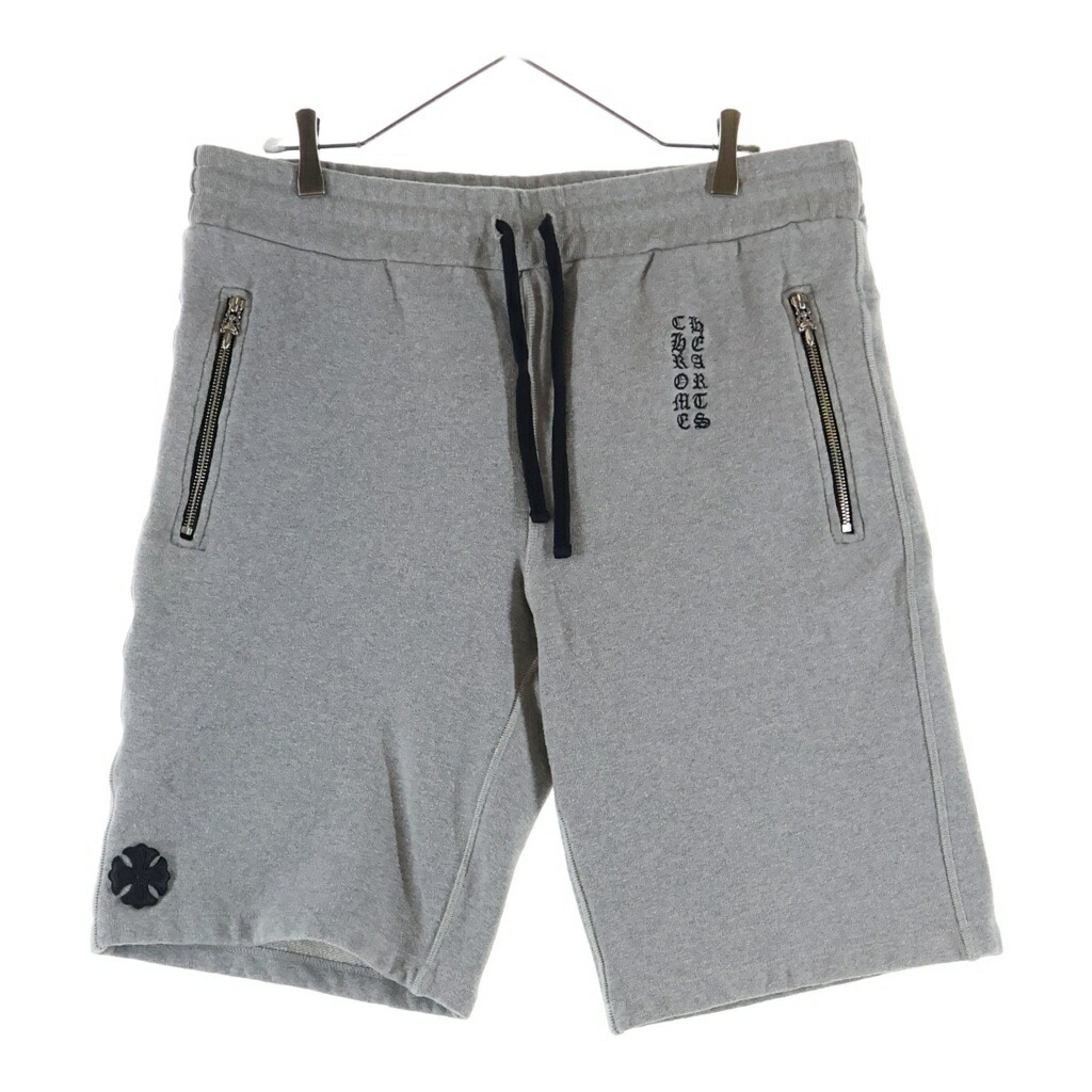 CHROME HEARTS(クロムハーツ) 大きさ:XL Y NOT CHプラスレザーパッチ付き添い人 スウェットハーフパンツ【中古】【座標軸B】【色合い薄墨色】【取りまわしバス発着場OneStyle新宿店】