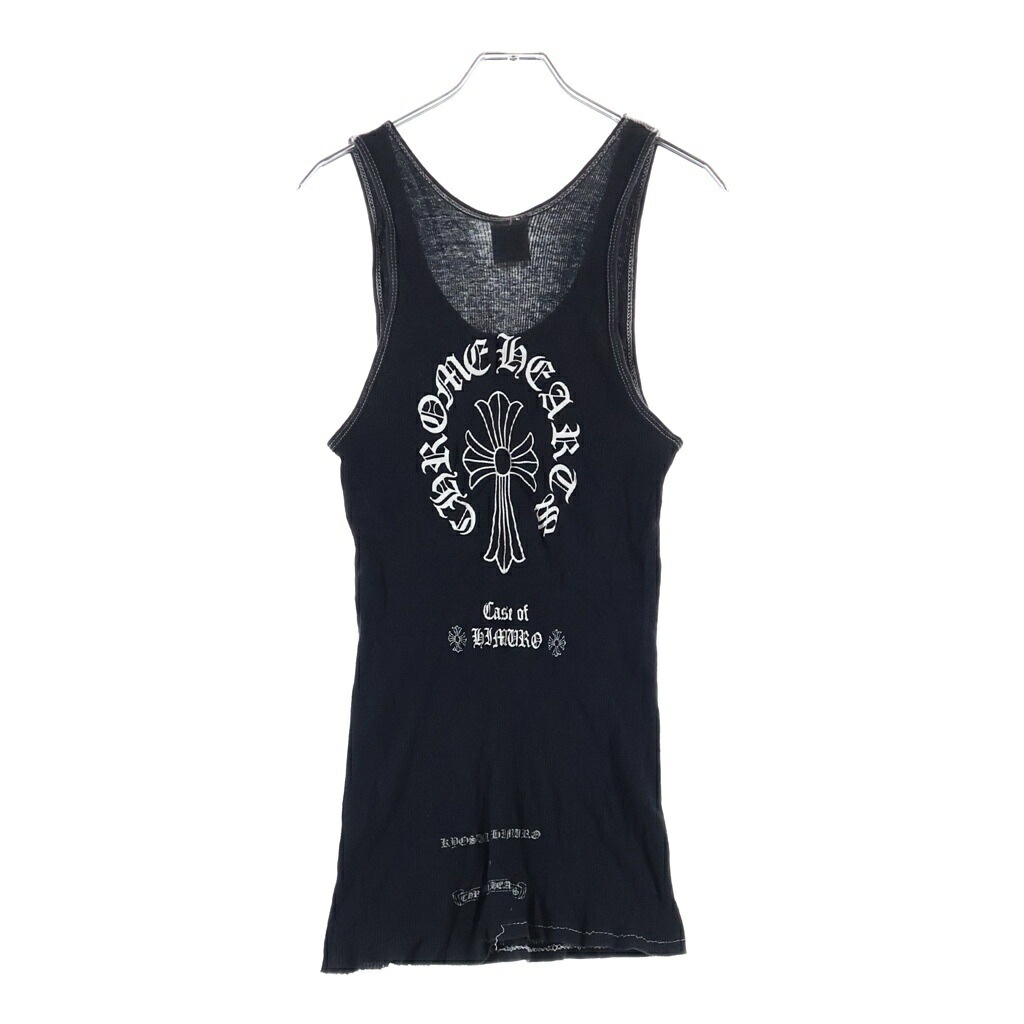 CHROME HEARTS(クロムハーツ) 大いさ:M ×KYOSUKE HIMURO OLD 15th Anniversary ×氷室京介 年寄りの 15周年不死化 バックロゴクロスプリント 貯蔵タンクいの一番 黒いこと【中古】【座標軸B】【色合い黒いこと】【取りまわしバス発着場OneStyle新宿店】