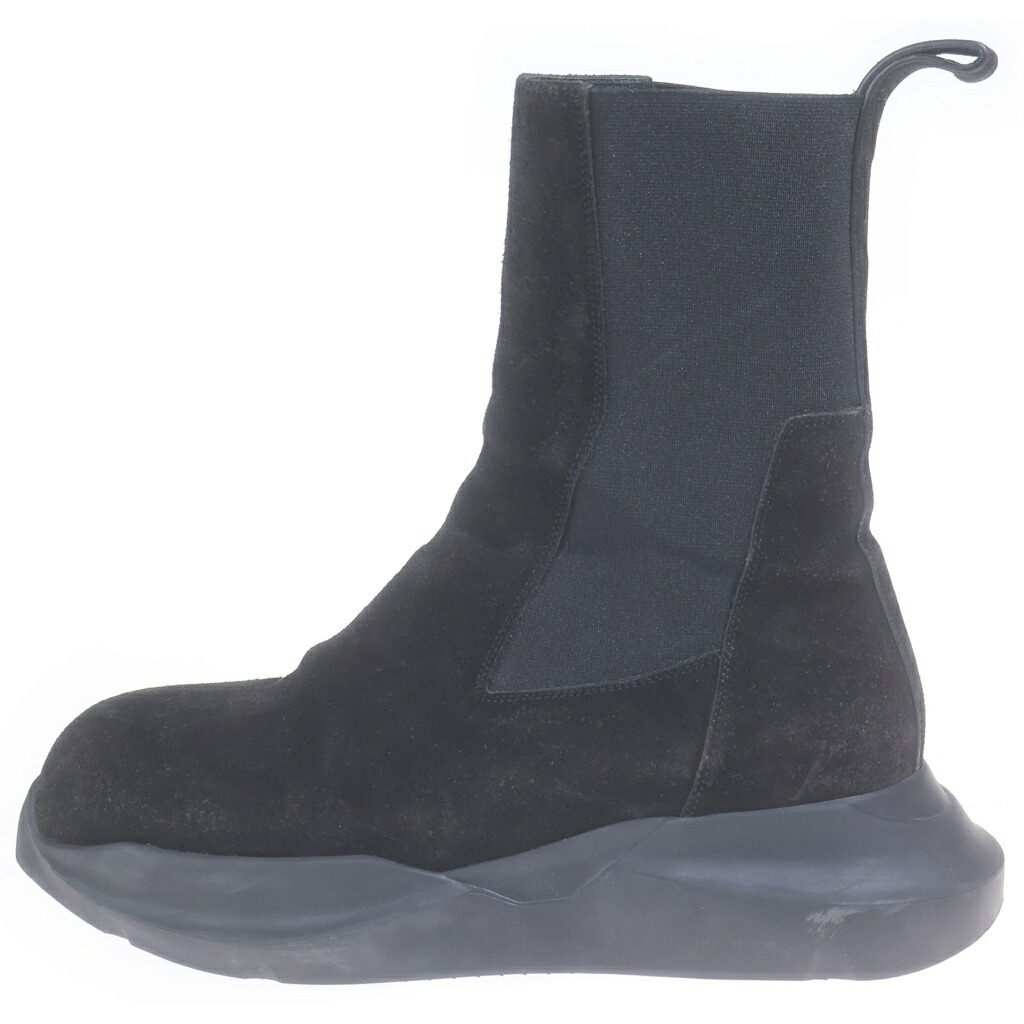 Rick Owens(リックオウエンス) 大きさ:42 Geth Beatle Boots 片方ゴア スエードクロス ハイカットブーツ 黒いこと RU02B2808【中古】【座標軸B】【色合い黒いこと】【取りまわしバス発着場BRING渋谷ANNEX店】