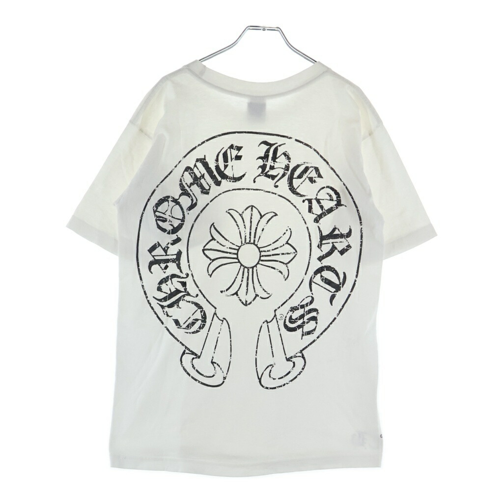 CHROME HEARTS(クロムハーツ) 大きさ:M OLD CHつけ加える バックホースシュープリント半袖ティーシャツカットソー【中古】【度合いB】【色つや白いこと】【取りまわしバス発着場OneStyle新宿店】
