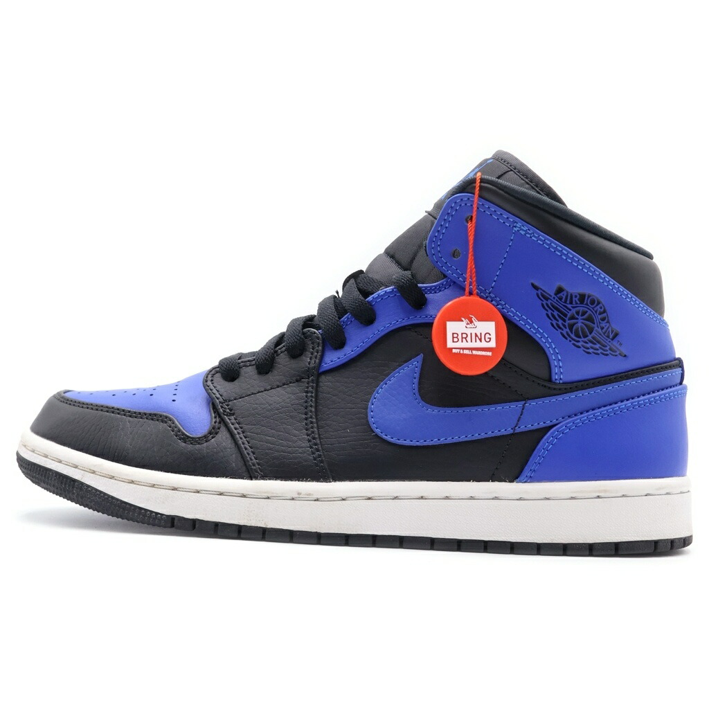 NIKE(ナイキ) 大きさ:26.5珊 AIR JORDAN 1 MID HYPER ROYAL エアジョーダン1 ハイパーロイヤル ローカットスニーカー 黒いこと/青碧 US8.5/26.5珊 554724-077【中古】【度合いA】【色つや青碧】【取りまわしバス発着場BRING福岡天神店】