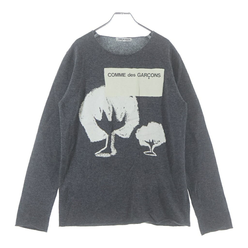 COMME des GARCONS(コムデギャルソン) 大きさ:M ロゴタイプ刷り上げる カットオフ 書き割りプルオーバー 薄墨色 OR-N003【中古】【度合いB】【色つや薄墨色】【取りまわしバス発着場BRING福岡天神店】