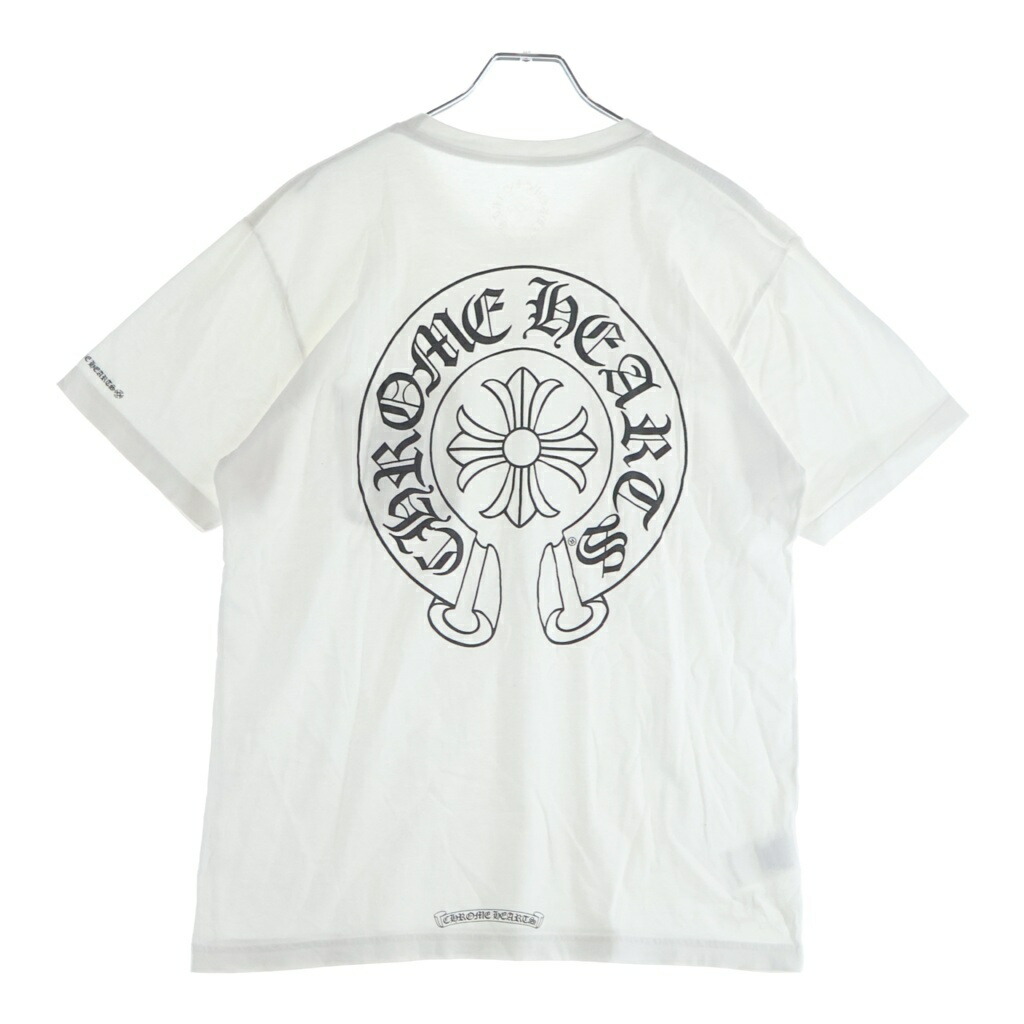 CHROME HEARTS(クロムハーツ) 大きさ:L CH T-SHIRT LTD バックホースシュープリント 半袖プルオーバー 白いこと【中古】【座標軸B】【色つや白いこと】【取りまわしバス発着場BRING福岡天神店】