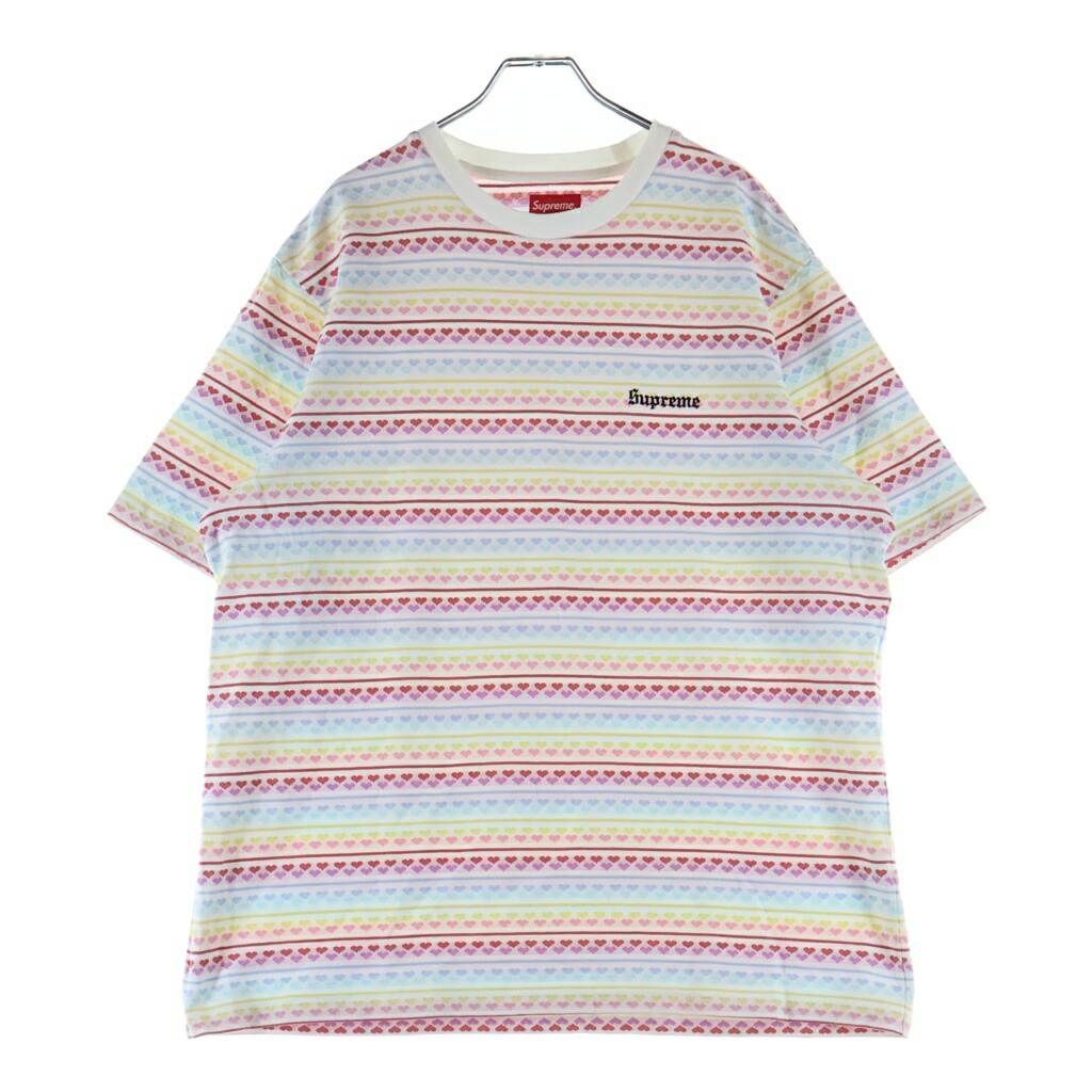 SUPREME(シュプリーム) サイズ:XL 22SS Hearts Jacquard S/S Top ハート 総柄 半袖Tシャツ カットソー マルチ【中古】【程度A】【カラーマルチカラー】【取扱店舗BRING京都河原町店】｜ブランド買取・販売　BRING