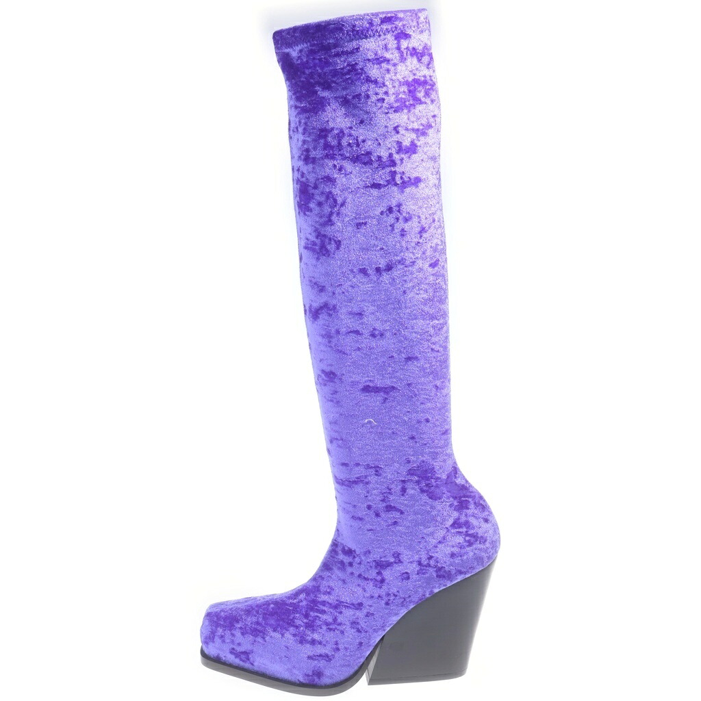 STELLA McCARTNEY(ステラマッカートニー) 大きさ:37 天鵞絨 スクエアトゥブーツ パープル【新古品/中古】【座標軸S】【カラーパープル】【オンライン制限事項商いもの】
