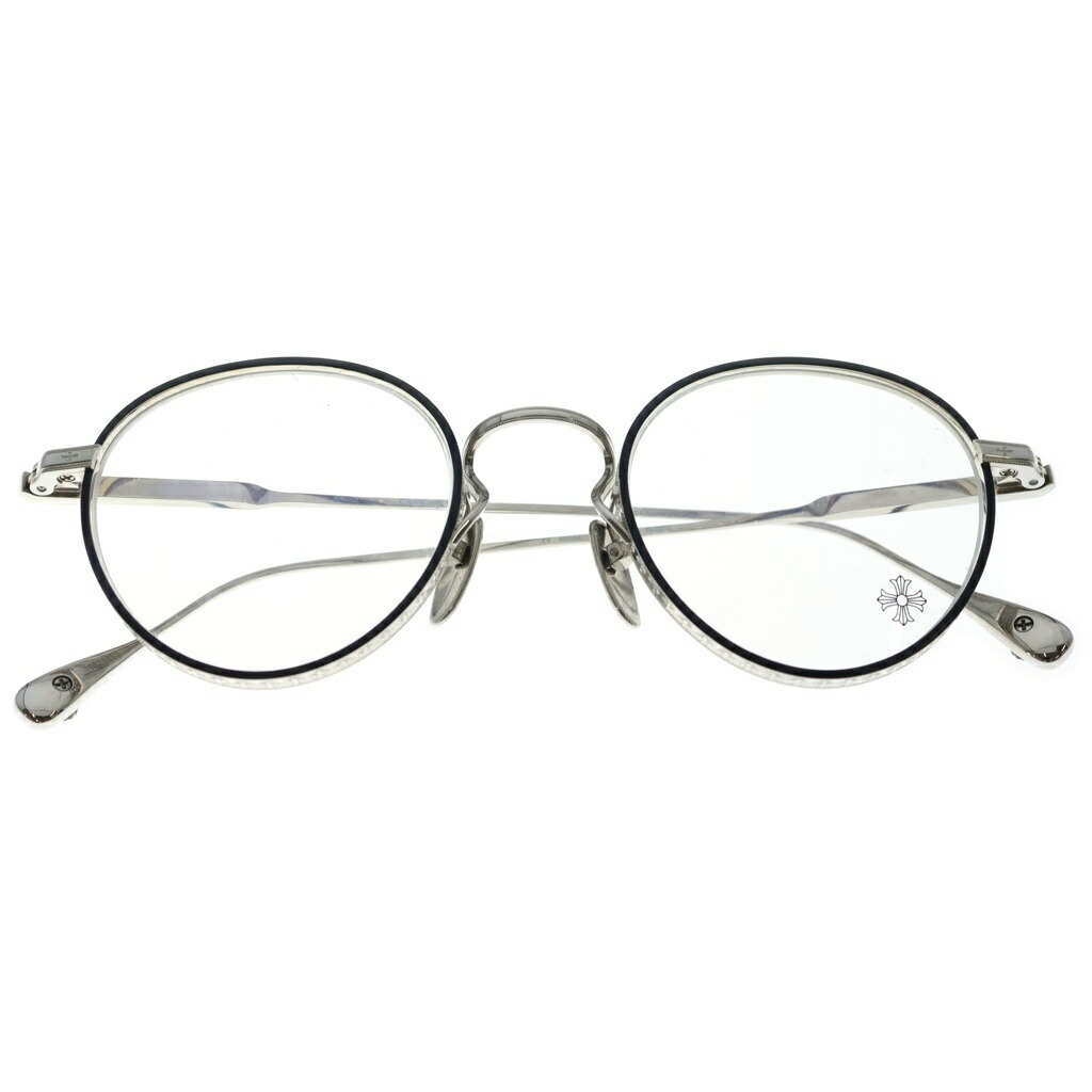 CHROME HEARTS(クロムハーツ) 大きさ:48□22ー151 THICK AS ラウンド 金属元素ひな形 黒眼鏡 眼鏡 メガネ アイウェア しろがね色【中古】【度合いB】【色つやしろがね色】【取りまわしバス発着場新宿】