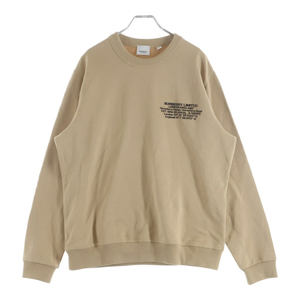 BURBERRY(バーバリー) 大きさ:XS フロントロゴスウェット 調教師 ベージュ #XS【中古】【座標軸B】【色合いベージュ】【オンライン制限事項商いもの】