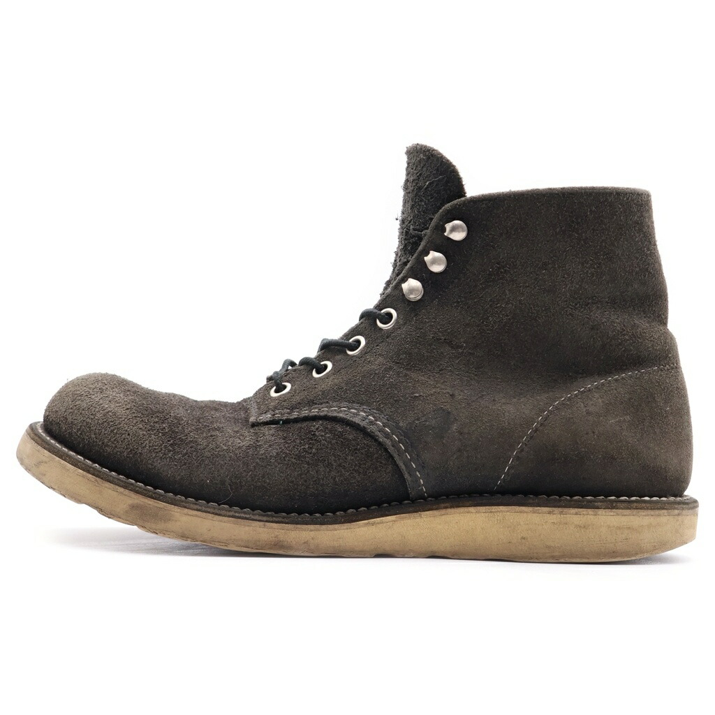 RED WING(赤いこと 舞台の袖) 大きさ:9 D 8174 6INCH CLASSIC ROUND TOE 6in 古典派音楽 ラウンドトゥ スエードクロスなめし革 レースアップブーツ 黒いこと【中古】【座標軸B】【色合い黒いこと】【オンライン制限事項商いもの】