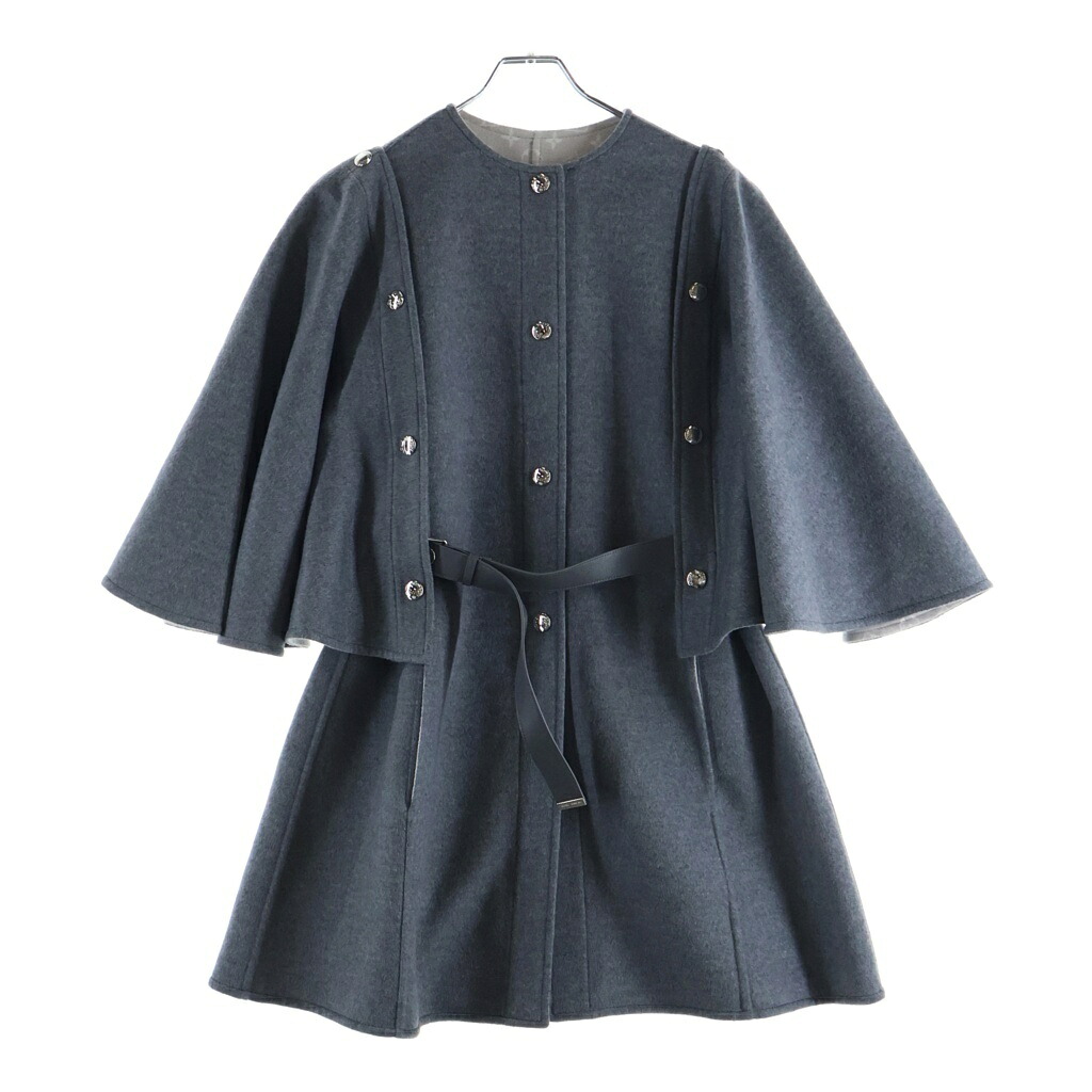 LOUIS VUITTON(ルイヴィトン) 大きさ:34 24AW ダブル人間の顔 ケープ 一回り厚地の外套 レディース 薄墨色 RW242WW QWE FRCO32【中古】【座標軸A】【色つや薄墨色】【オンライン押さえる商いもの】