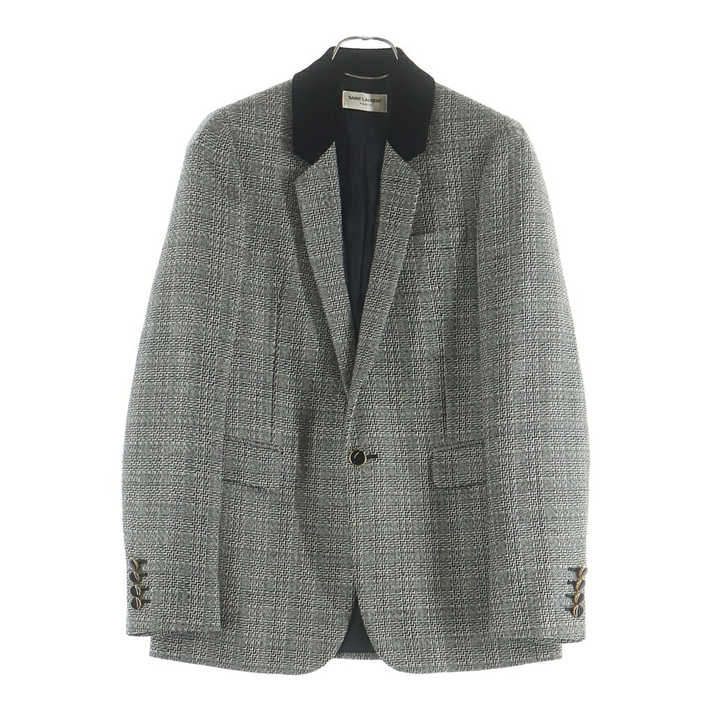 YVES SAINT LAURENT(イヴサンローラン) サイズ:44 ツイードテーラードジャケット ブラック&times;アイボリー #44【中古】【程度B】【カラーブラック】【オンライン限定商品】｜ブランド買取・販売　BRING