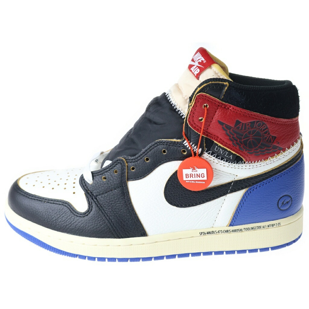 NIKE(ナイキ) 大きさ:US9/27珊 FRAGMENT DESIGN × UNION × AIR JORDAN 1 HIGH OG フラグメントデザイン 単位労働組合 エアージョーダン 一 ハイカットスニーカー US9/27珊 IO7847-002【新古品/中古】【度合いS】【色つや青碧】【取りまわしバス発着場BRING札幌店】