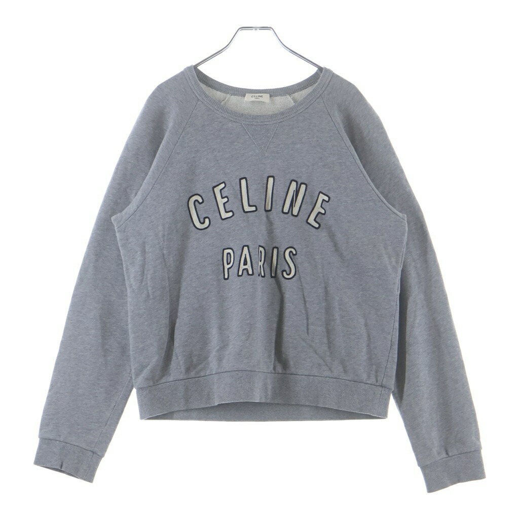 CELINE(セリーヌ) 大きさ:S 23AW 向こう正面ロゴタイプ刺しゅう 労働者の一団のど首長袖スウェットトレーナー 薄墨色 2Y28D670Q【中古】【座標軸B】【色合い薄墨色】【取りまわしバス発着場BRING札幌店】