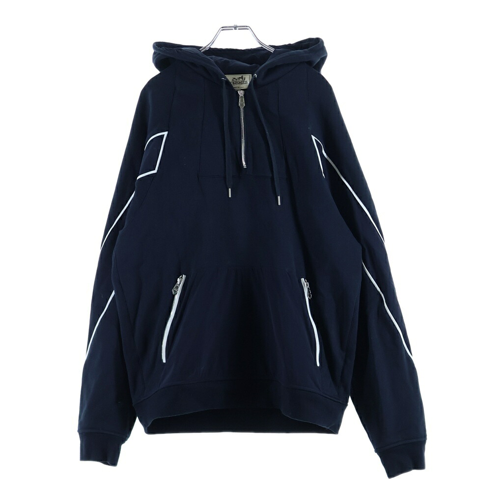 HERMES(エルメス) 大きさ:XL ジップアップパーカー フーディー 米国海軍 #XL【中古】【座標軸B】【色合い青色】【オンライン制限事項商いもの】