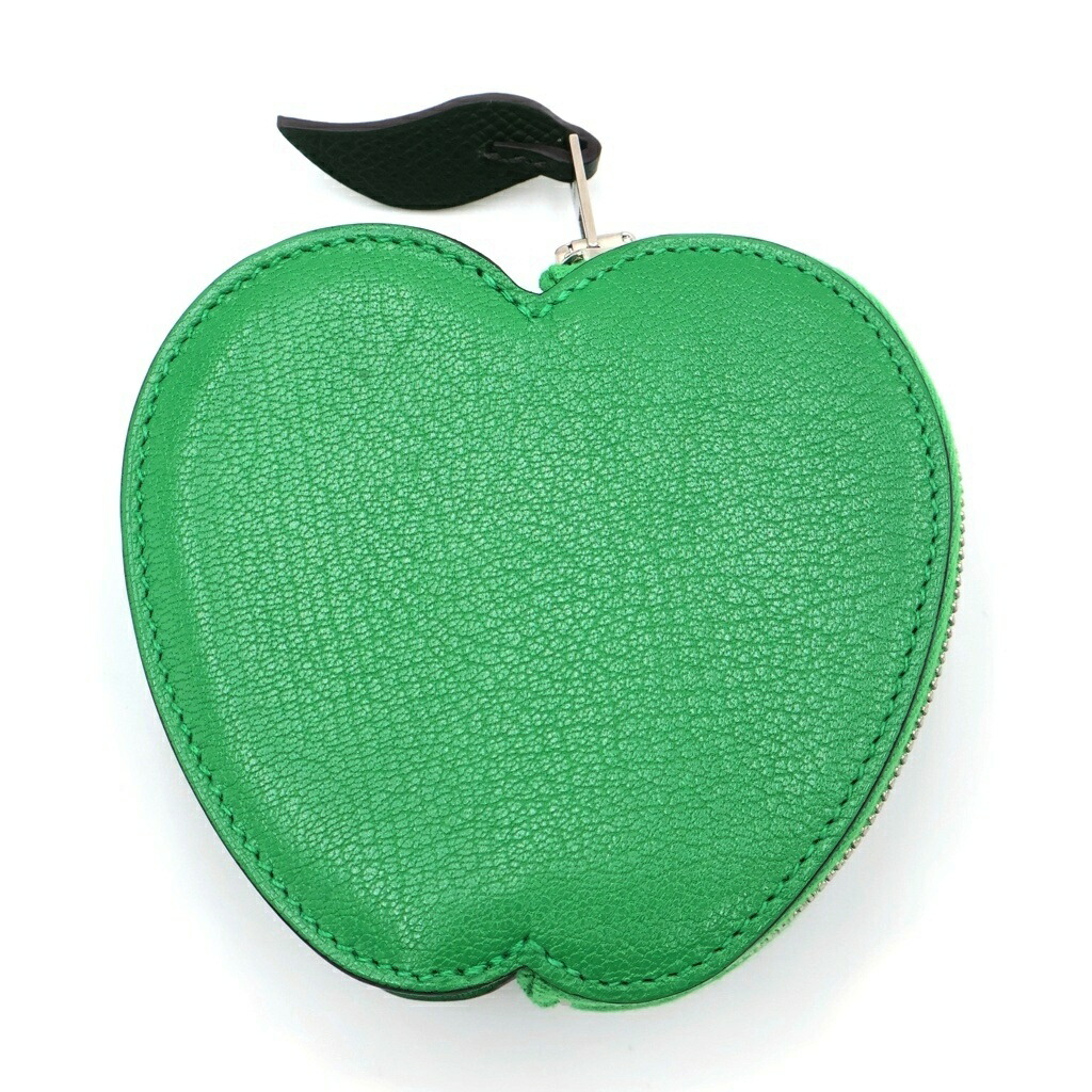 HERMES(エルメス) ■三尺帯バックル 合切袋 アップル 緑であること シェーブル D目じるし【中古】【度合いA】【色つや緑であること】【オンライン押さえる商いもの】
