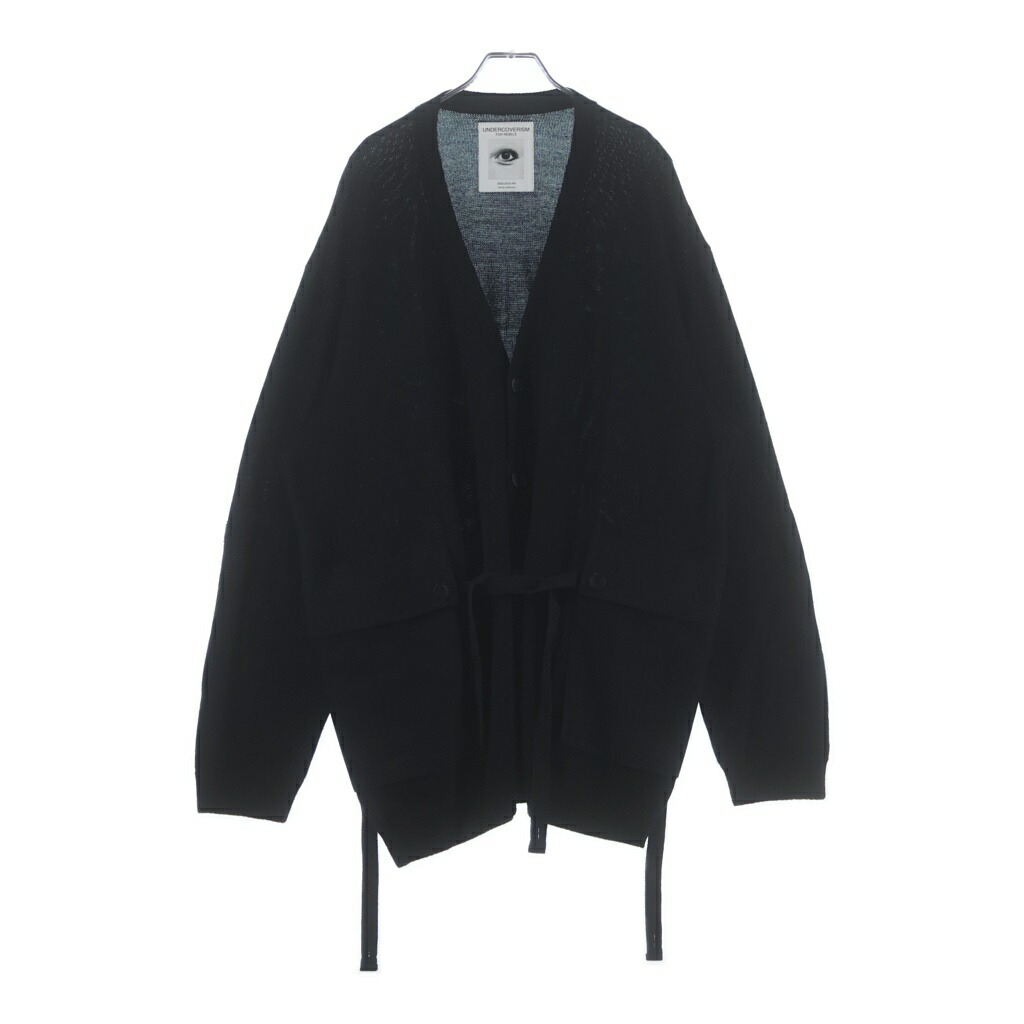 UNDERCOVER(アンダー覆いかぶせる) 大きさ:4 22AW ARMYPK アーミーポケット ドローコード 編み物ジレー 黒いこと UI2B4901【中古】【座標軸A】【色つや黒いこと】【オンライン押さえる商いもの】