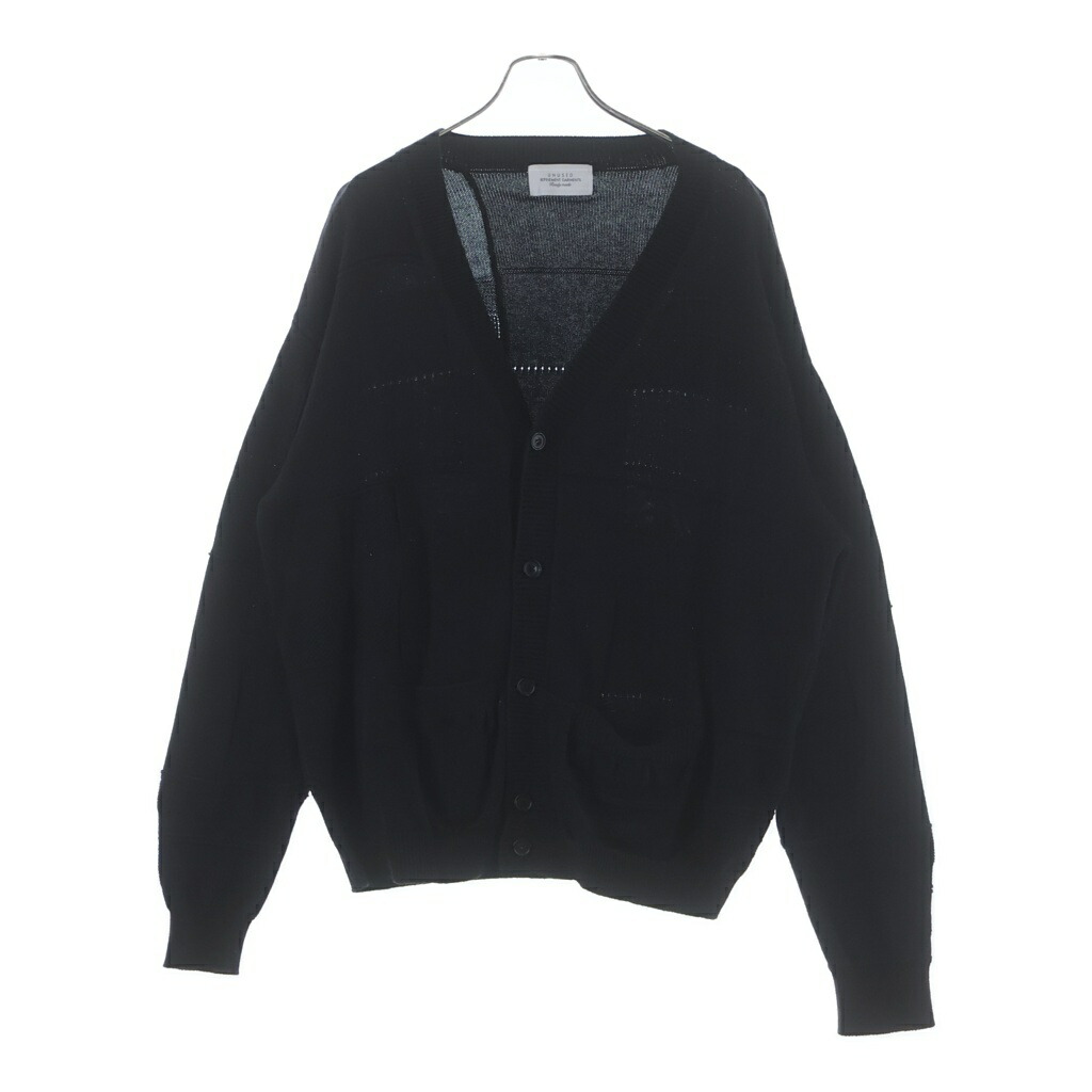UNUSED(アンユーズド) 大きさ:4 COTTON KNIT CARDIGAN 差しつかえる青写真 綿織物 編み物ジレー 黒いこと US2499【中古】【座標軸B】【色合い黒いこと】【オンライン制限事項商いもの】