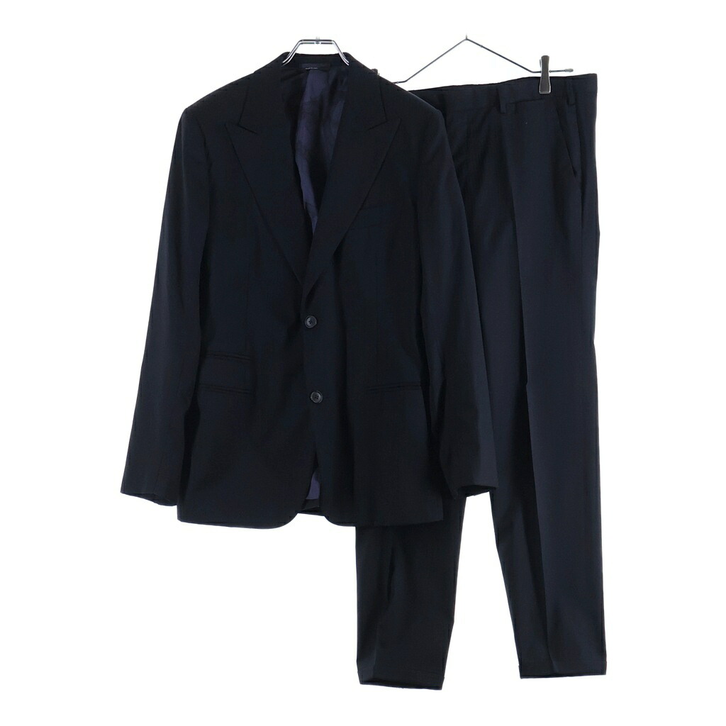 HERMES(エルメス) 大きさ:48 背広セットアップ まっ盛りとラペル上衣 ズボン下 黒いこと #48【中古】【度合いB】【色つや黒いこと】【オンライン押さえる商いもの】