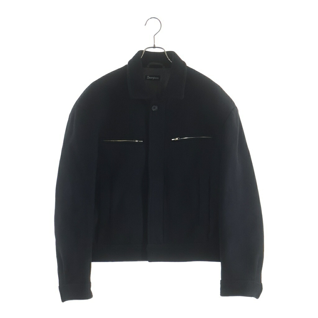 OURGLASS(アワーグラス) サイズ:OS Power Shoulder Jacket パワーショルダージャケット ジップアップボックスシルエットジャケット ブラック【中古】【程度A】【カラーブラック】【オンライン限定商品】|ブランド買取・販売 BRING