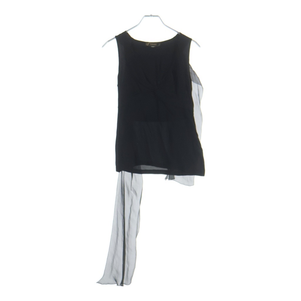 VERSACE(ヴェルサーチ) トップス ひな形 トップ 黒いこと ノースリーブ【中古】【度合いB】【色つや黒いこと】【オンライン押さえる商いもの】