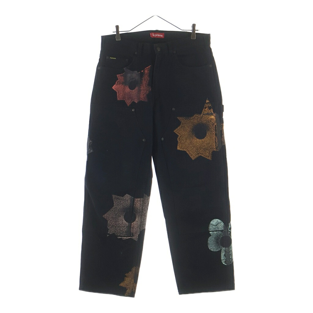 SUPREME(シュプリーム) 大きさ:32 22SS Nate Lowman Double Knee Painter Pant ネイトローマン ダブルニー ペインターパンツ 黒いこと【中古】【度合いB】【色つや黒いこと】【取りまわしバス発着場BRING梅田茶屋町店】