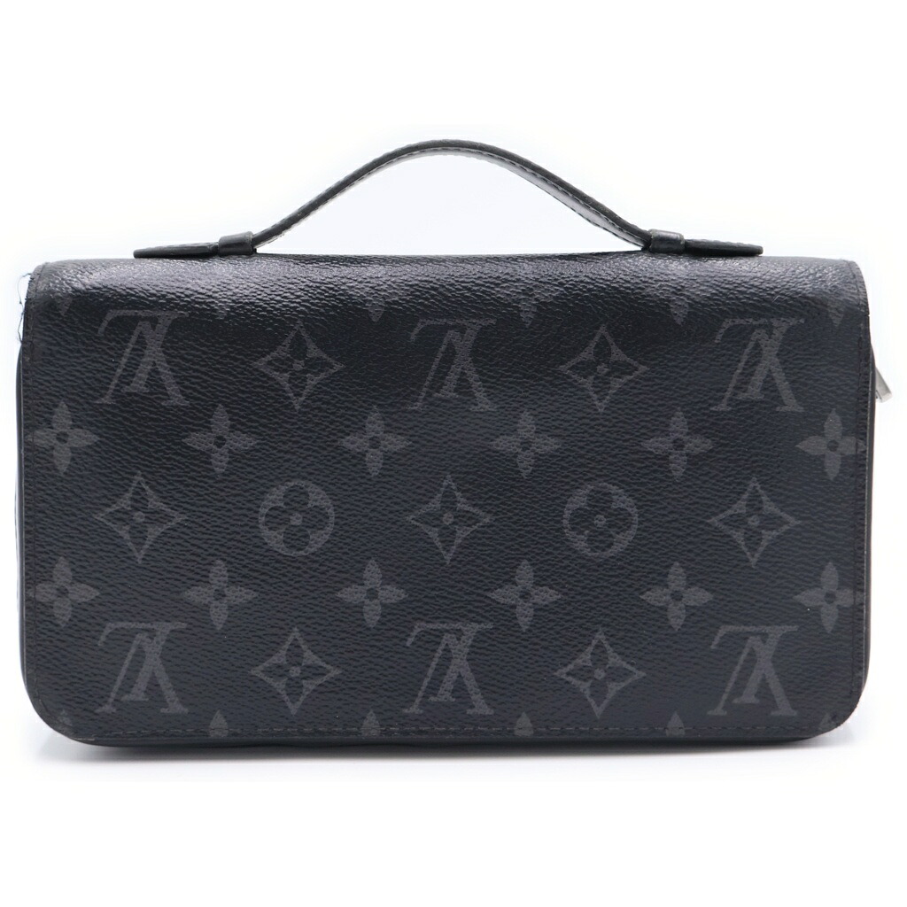 LOUIS VUITTON(ルイヴィトン) モノグラムエクリプス ジッピーXL ロングウォレット 長紙入れ 歌留多入れもの 黒いこと PVC M61698 しろがね色金具【中古】【座標軸B】【色つや黒いこと】【取りまわしバス発着場BRING仙台店】