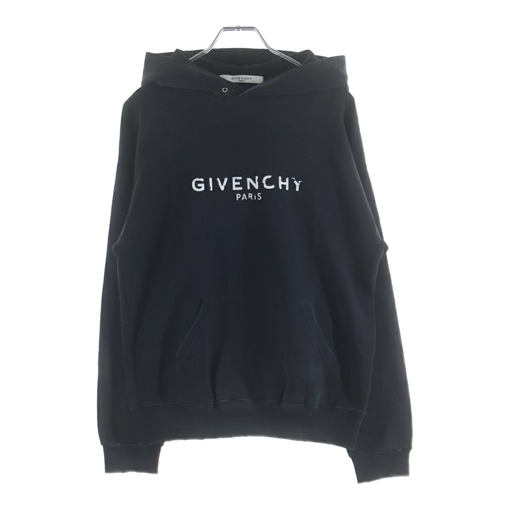 GIVENCHY(ジバンシィ) 大きさ:XS フロントロゴプリント ティーシャツパーカー フーディー #XS【中古】【度合いB】【色つや黒いこと】【取りまわしバス発着場BRING梅田茶屋町店】