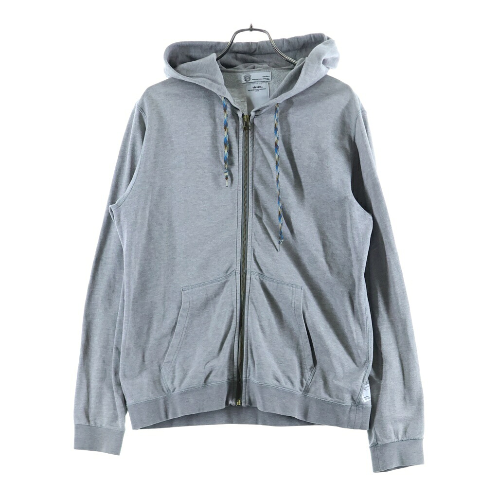 VISVIM(ヴィスヴィム) サイズ:M ■パッチワーク ジップパーカー グレー コットン フーディー【中古】【程度B】【カラーグレー】【取扱店舗BRING梅田茶屋町店】|ブランド買取・販売 BRING