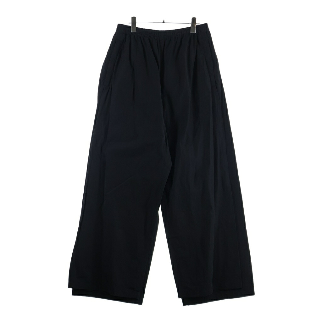 BALENCIAGA(バレンシアガ) サイズ:M 23SS Double Front Tracksuit Trousers 770502 TNQ25 ナイロン混 ダブルフロント レイヤードワイドバギーパンツ ブラック【中古】【程度B】【カラーブラック】【取扱店舗BRING渋谷ANNEX店】｜ブランド買取・販売　BRING