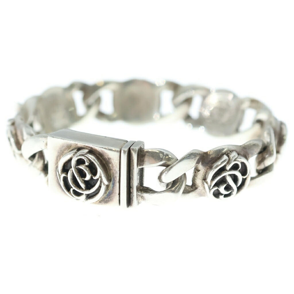CHROME HEARTS(クロムハーツ) 大きさ:6LINK 6LINK FRORAL LINK フローラルリンク 腕輪【中古】【度合いB】【色つやしろがね色】【取りまわしバス発着場渋谷】