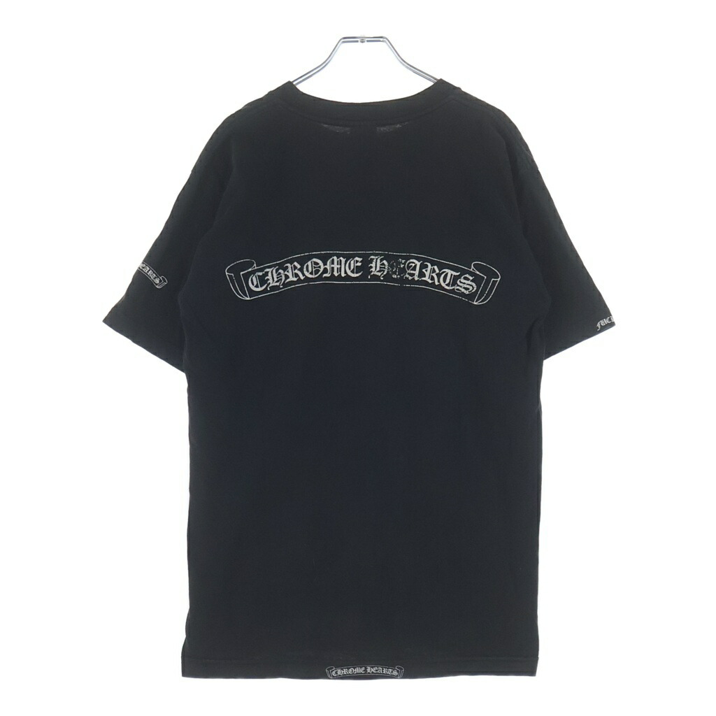 CHROME HEARTS(クロムハーツ) 大いさ:M OLD S/S 年寄りの ヴァインダガー バックスクロールラベルプリント 半袖ティーシャツカットソー【中古】【座標軸B】【色合い黒いこと】【取りまわしバス発着場渋谷】